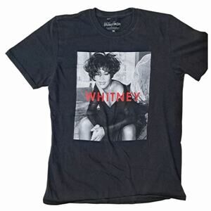 WHITNEY HOUSTON Black Short Sleeve T-shirt Size M Music Concert Festival Top